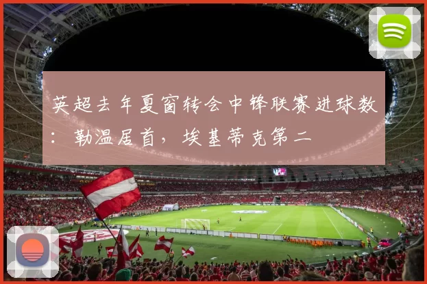 英超去年夏窗转会中锋联赛进球数：勒温居首，埃基蒂克第二